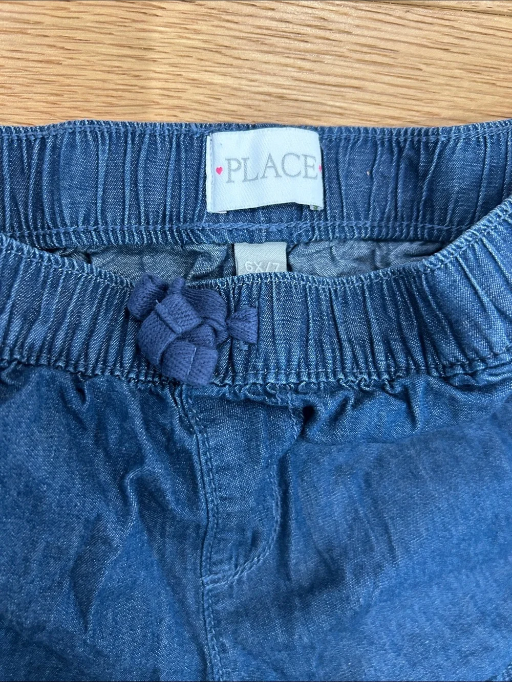 Children’s Pair 2 Pairs Kids Denim-Look Elastic Waist Shorts - Blue 6x/7